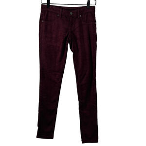 NWT Carmar Burgundy Corduroy Skinny Pants Stretch Pockets Low Rise Womens Sz 24